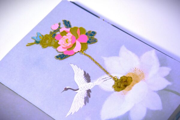 Peony Spring Blossom | Golden Bookmark - Image 4