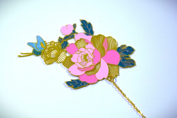 Peony Spring Blossom | Golden Bookmark - Image 5
