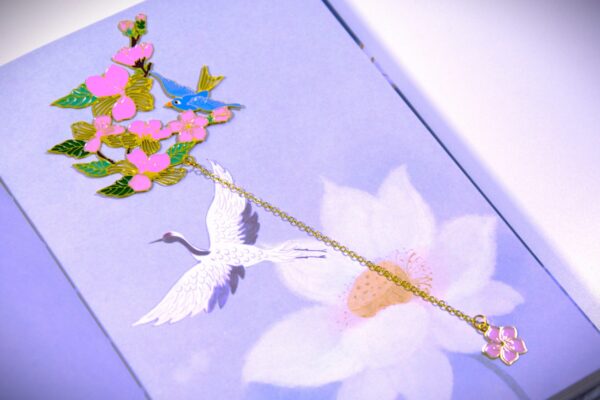 Plum Winter Blossom | Golden Bookmark - Image 4
