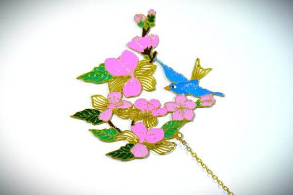 Plum Winter Blossom | Golden Bookmark