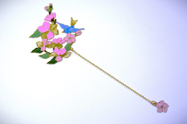 Plum Winter Blossom | Golden Bookmark - Image 3