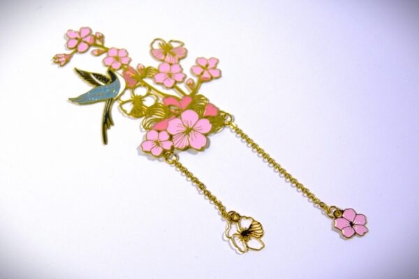 Peach Spring Blossom | Golden Bookmark - Image 2