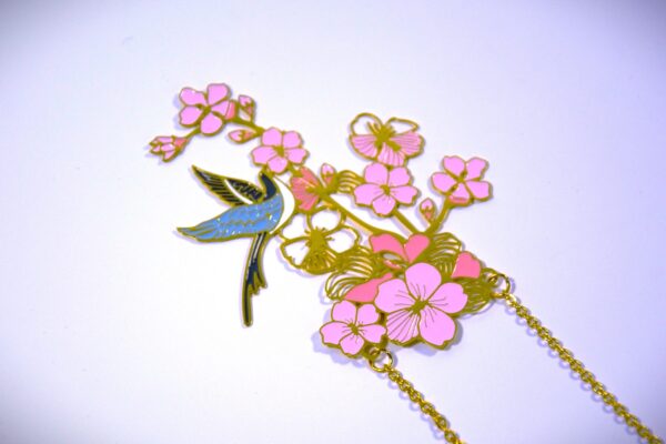 Peach Spring Blossom | Golden Bookmark - Image 4