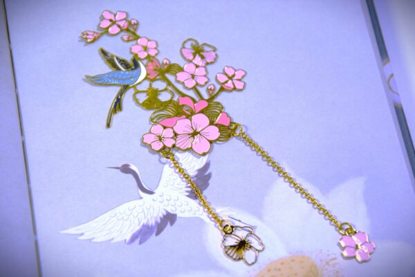 Peach Spring Blossom | Golden Bookmark - Image 5